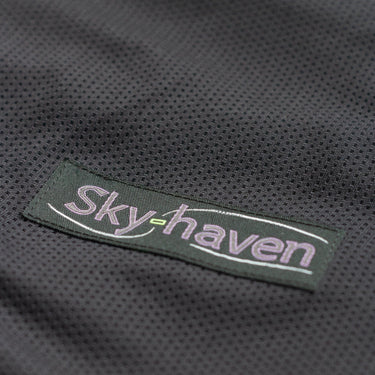 Sloodie Mesh close up view of black mesh and Sky-haven logo